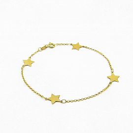PULSERA MINI ROLO ESTRELLAS x18CM /O.AMARILLO